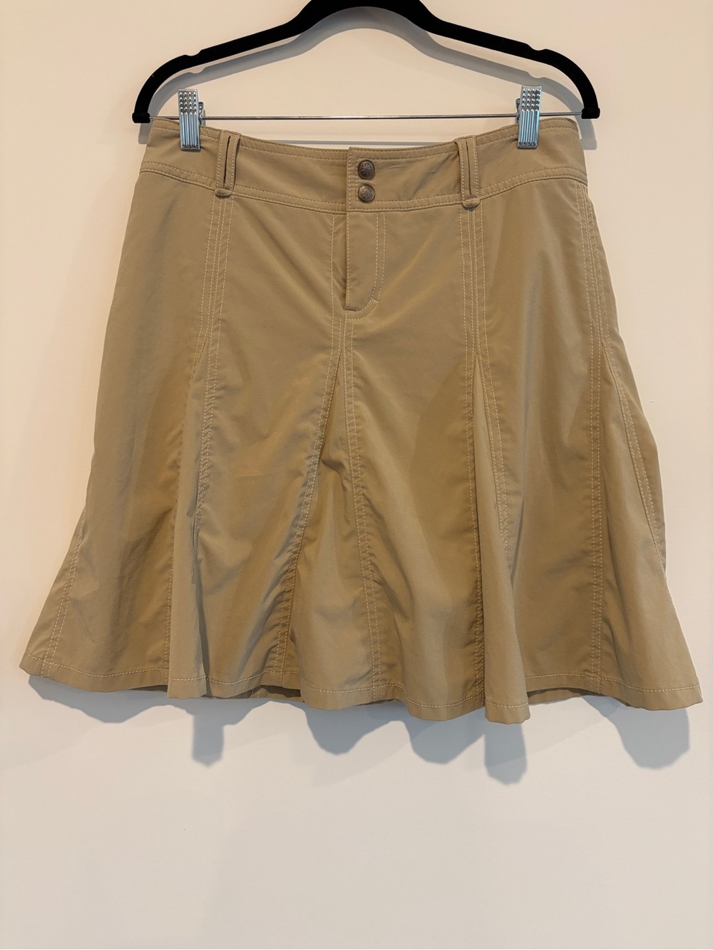 Athleta Size 6 Tan Khaki Whatever Trail Flared Athletic Golf Tennis Skort Skirt